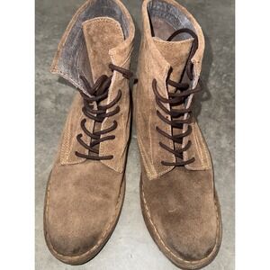 Womens Naughty Monkey Combat Boots Brown Ankle‎ High Size 10